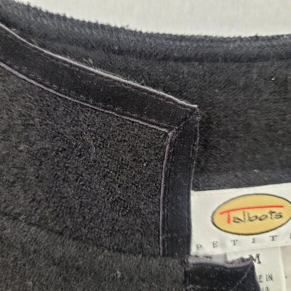 Talbots Petites Black Merino Wool Button-Up Jacket Pockets Medium - Picture 6 of 9